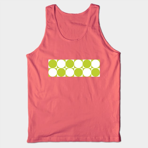 Green and White Circles Tank Top by Orchyd